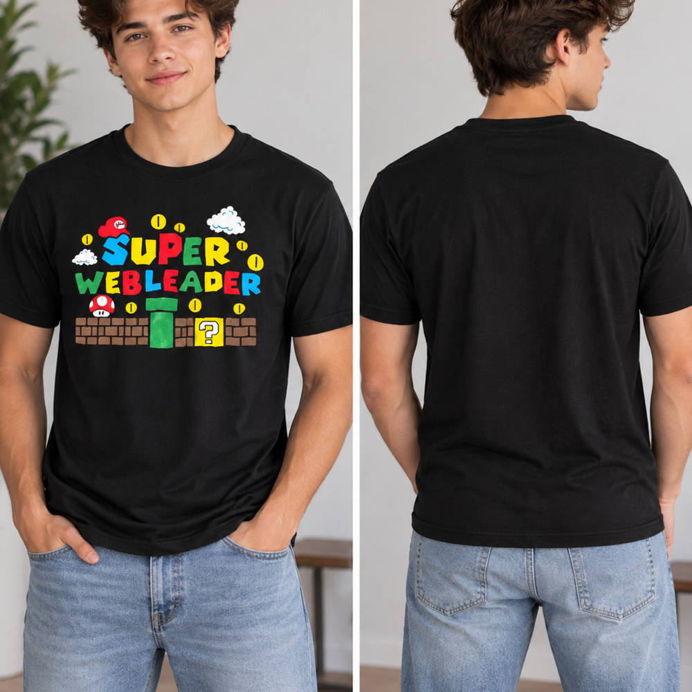 Super Mario Black Graphic T-Shirt Nintendo Gaming Tee